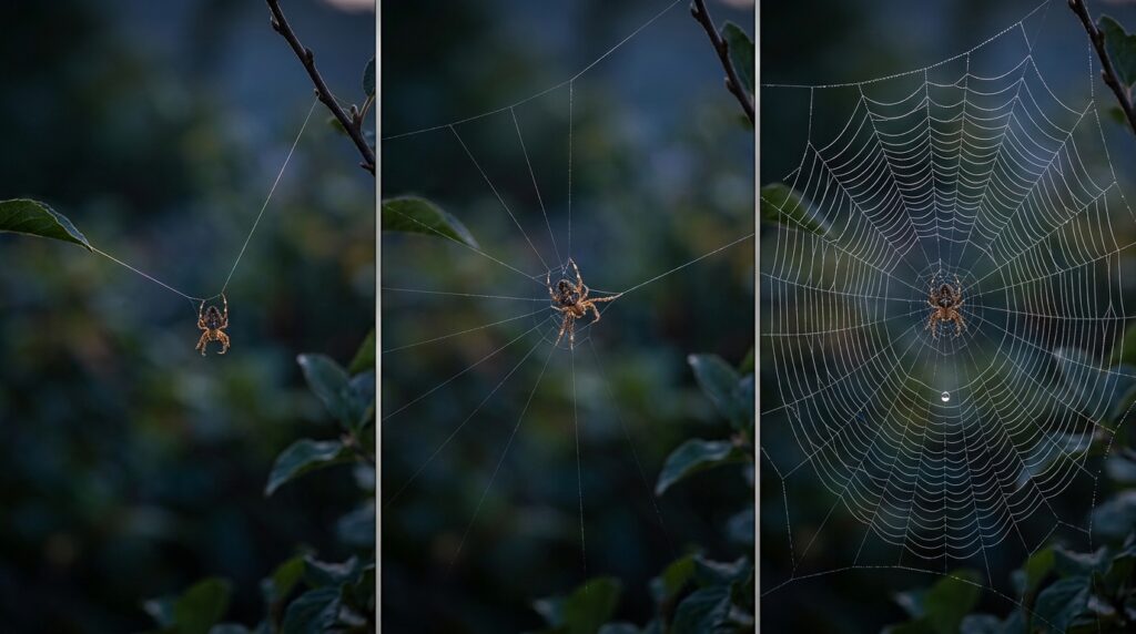 A aranha que constrói teias em forma de espiral perfeita usando cálculo geométrico natural