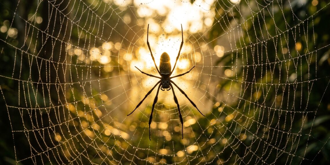 A aranha que constrói teias em forma de espiral perfeita usando cálculo geométrico natural