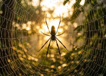 A aranha que constrói teias em forma de espiral perfeita usando cálculo geométrico natural