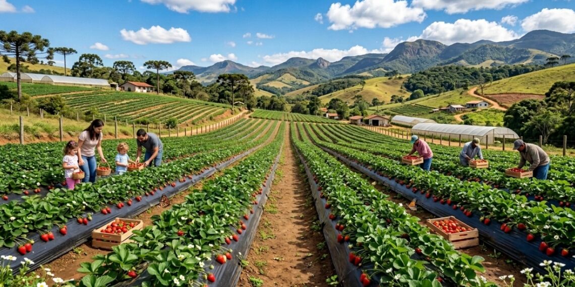 Vasta produção de frutas vermelhas que abastece o país e campos serranos cobertos por plantações rigorosamente cuidadas: os segredos desta capital rural