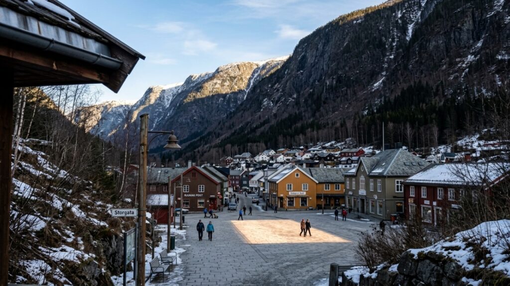 Como espelhos devolvem luz solar ao inverno de Rjukan