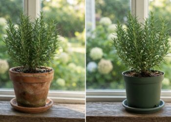 Cultivar o alecrim em vasos de cerâmica ou de plástico: veja a diferença e por que o substrato seca de formas opostas, segundo ervanários