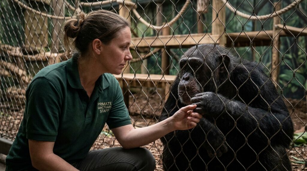 O chimpanzé Tonka, astro de Hollywood dado como morto pela tutora, passou quase um ano trancado em um porão escuro no Missouri antes de ser resgatado e levado para uma ilha na Flórida