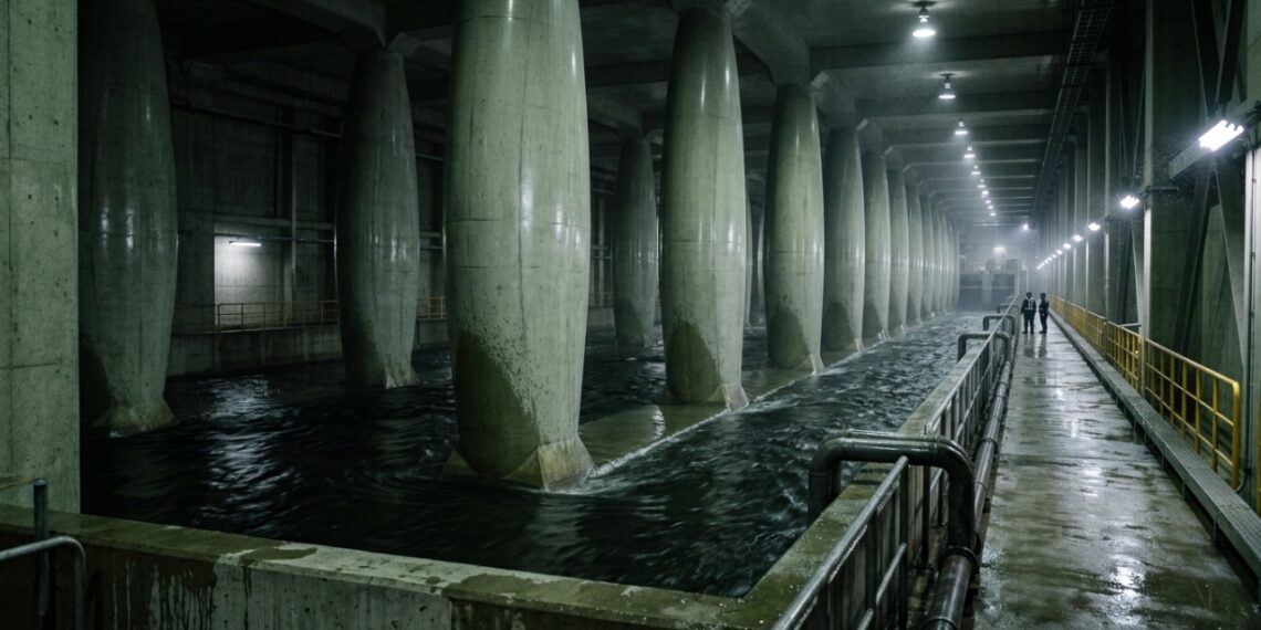 Como funciona o túnel japonês de controle de enchentes