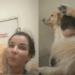 Jovem sobe 19 andares com golden retriever nas costas para proteger cadela sem luz no prédio: "O temido dia chegou"