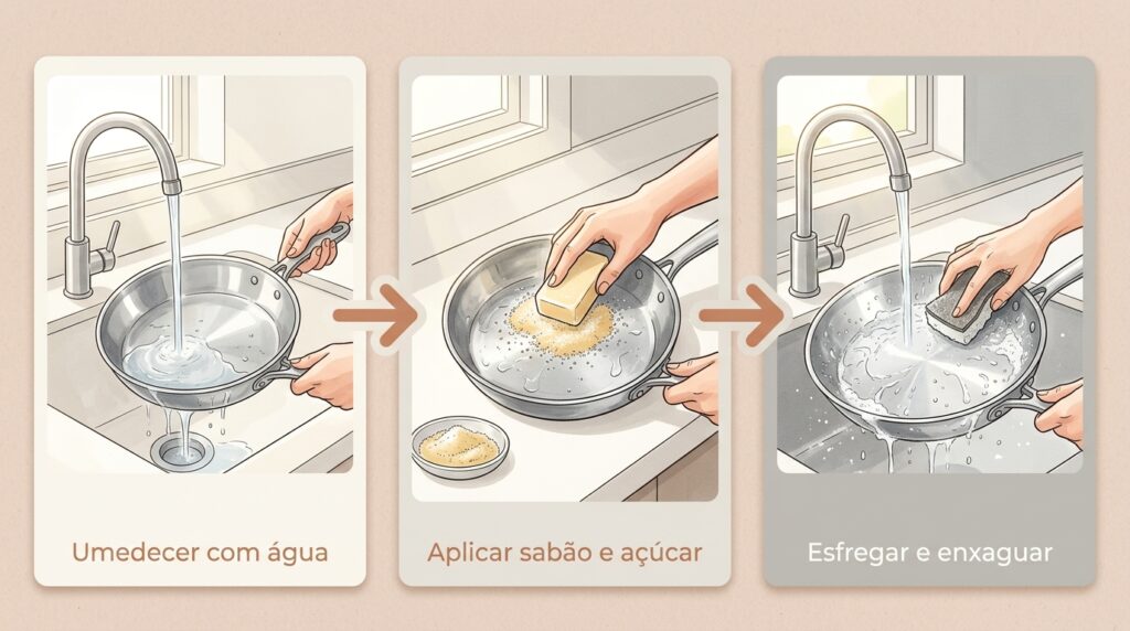 Como eliminar o aspecto opaco e manchado em utensílios de cozinha sem recorrer a polidores químicos agressivos