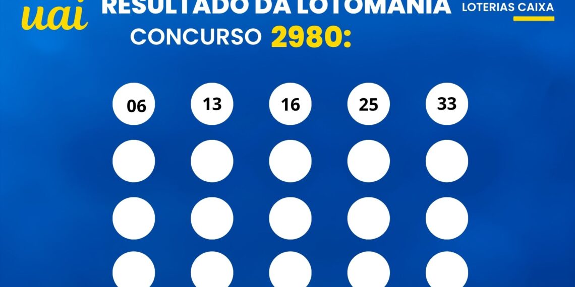 Resultado da Lotomania de hoje: veja os números e o rateio do concurso 2980, que pode pagar R$ 5 milhões (sexta-feira, 25/09)