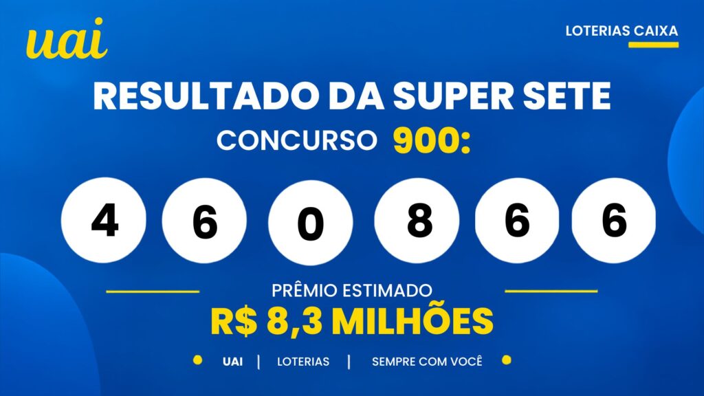 Resultado da Super Sete 900: veja o resultado e o rateio do sorteio de sexta-feira (18/09)