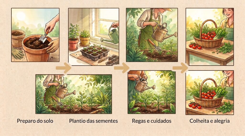 Regar a planta todo dia com pouquinha água cria um vício perigoso: as raízes sobem para a superfície e a planta sofre muito mais com o calor