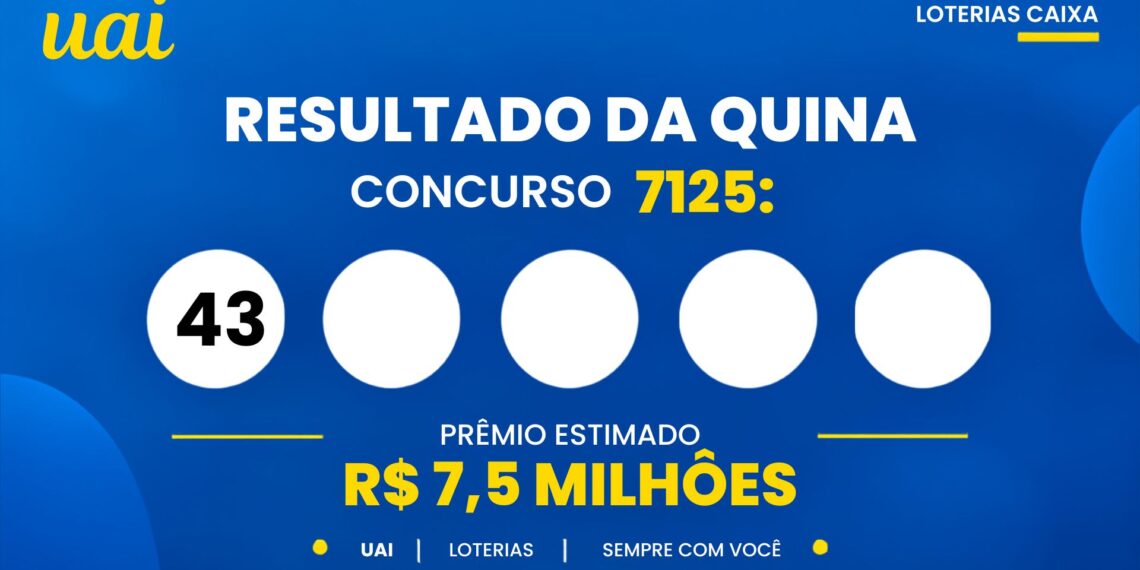 Resultado da Quina — números sorteados no concurso 7125 hoje
