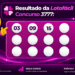 Resultado da Quina concurso 7107 com mascote e bolas numeradas do sorteio