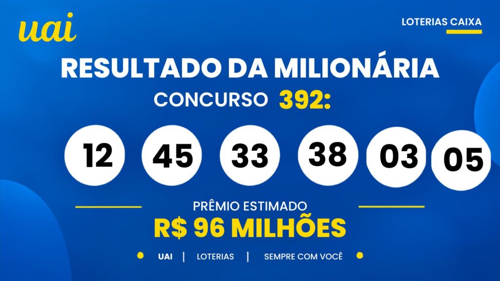 Resultado da +Milionária 392: veja os números sorteados e o rateio de quarta-feira (23/09)