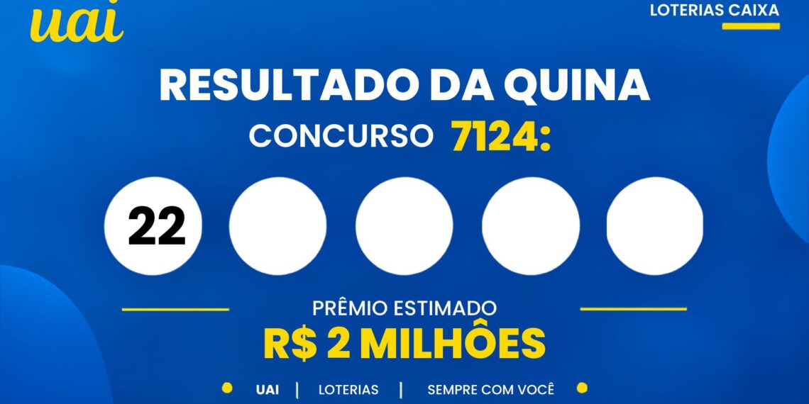 Resultado da Quina 7124 de hoje (22/09/2026): veja os números sorteados e o prêmio de R$ 2 milhões