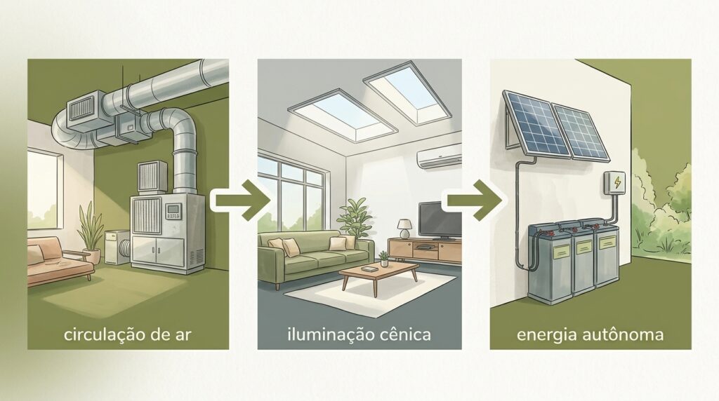 Como especialistas conseguiram instalar sistemas complexos de ventilação e energia autônoma em uma casa blindada na rocha