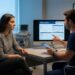 Jovem de 20 anos em consulta médica preventiva analisando exames de sangue e saúde cardiovascular em consultório clínico