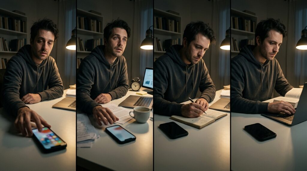 Adult_overcoming_smartphone_impulse_20260920001104-1024x572 Baruch Spinoza percebeu que fazer tudo o que você deseja não significa ser livre: entender de onde vêm seus impulsos muda o sentido da liberdade