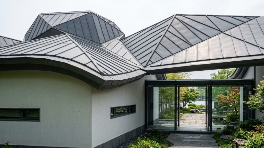 Novo museu de 60.000 m² na China parece um enorme nó quando visto do céu: 12 pavilhões ficam escondidos sob uma única cobertura que serpenteia entre jardins e água