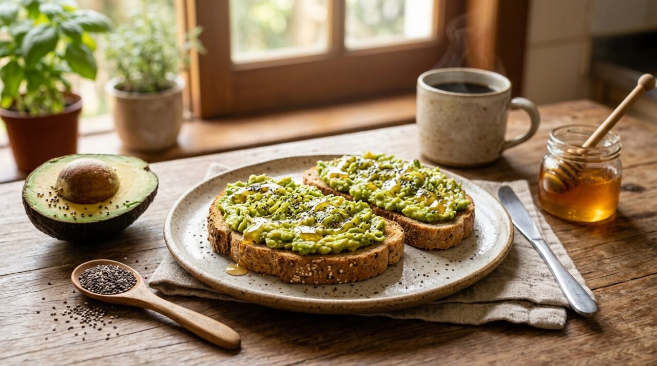 Abacate com chia e mel no pão integral: como este café da manhã de 5 minutos entrega 18 gramas de proteína e ômega-3 para o cérebro