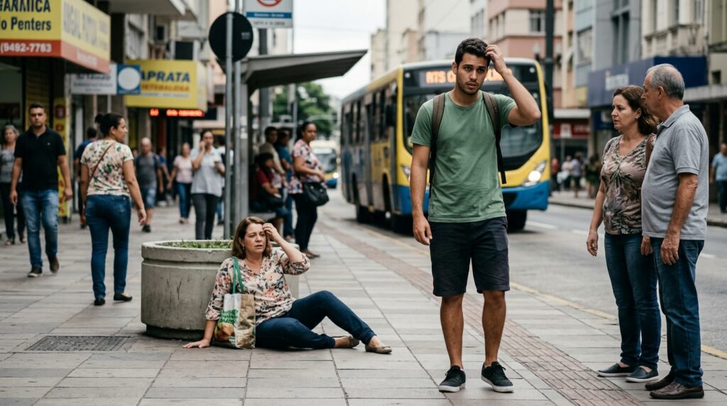 A psicologia indica que estar cercado de pessoas durante uma emergência pode fazer cada indivíduo sentir que outra pessoa provavelmente vai agir