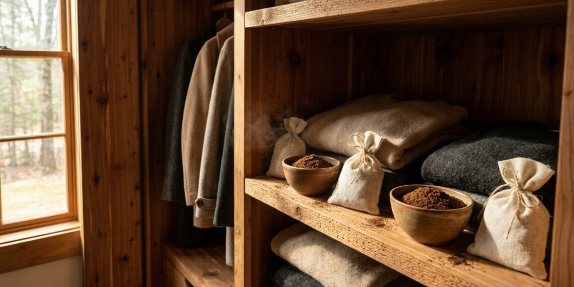Deixar borras de café secas espalhadas no guarda-roupa: para que serve o repelente natural que afasta traças de roupa e absorve odores persistentes com os óleos