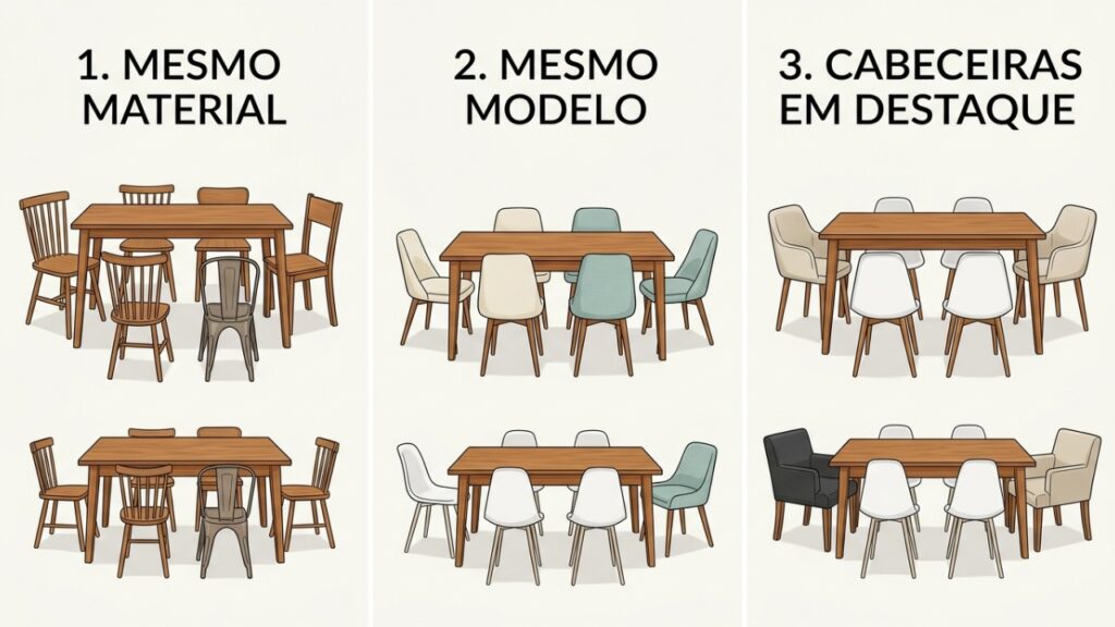 Cadeiras desencontradas ganham espaço nas salas de jantar