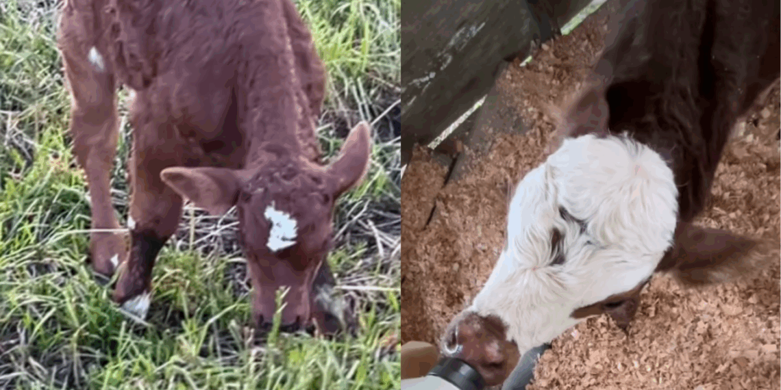 Égua adota terneirinho rejeitado pela mãe e passa a cuidar dele como se fosse seu próprio filhote