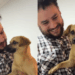 Pai resgata vira-lata caramelo em posto de gasolina e se surpreende com a primeira atitude do cão com os filhos