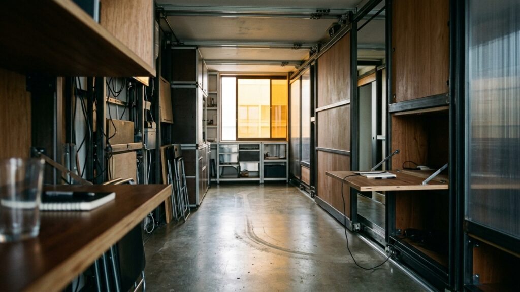 Arquiteto transforma apartamento de apenas 32 m² em 24 ambientes diferentes usando paredes que deslizam, cama hidráulica e móveis que desaparecem