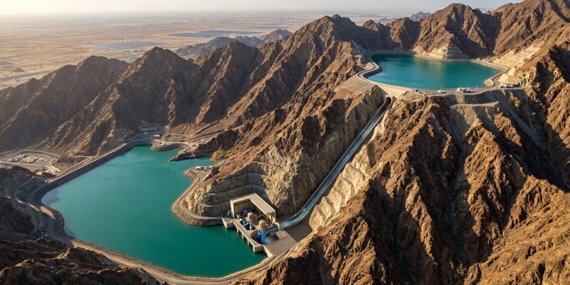 Reservatório no alto das montanhas de Hatta funciona como armazenamento de energia.