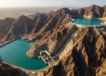 Reservatório no alto das montanhas de Hatta funciona como armazenamento de energia.