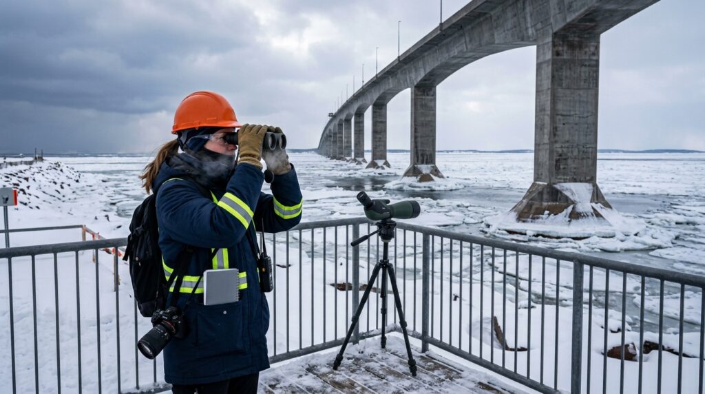 Para atravessar 12,9 km de mar congelado, engenheiros tiveram que projetar uma ponte capaz de enfrentar enormes blocos de gelo
