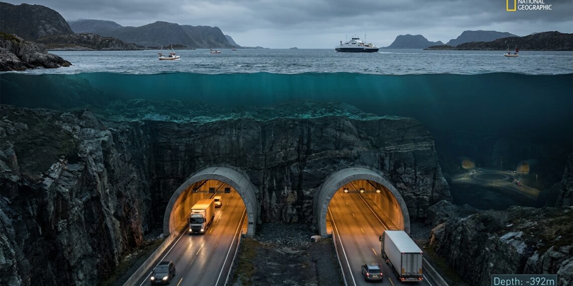 Noruega constrói túnel rodoviário de 26,7 km que chegará a 392 metros abaixo do nível do mar e terá até uma rotatória subterrânea