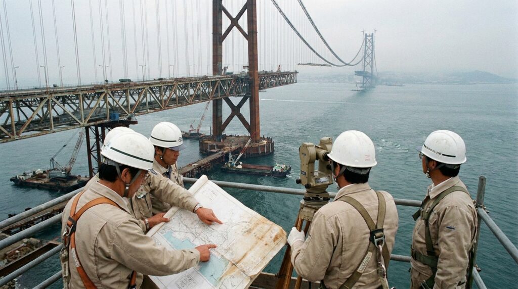 Com vão de 1.991 metros, ponte no Japão teve o projeto recalculado depois que um terremoto deslocou suas torres