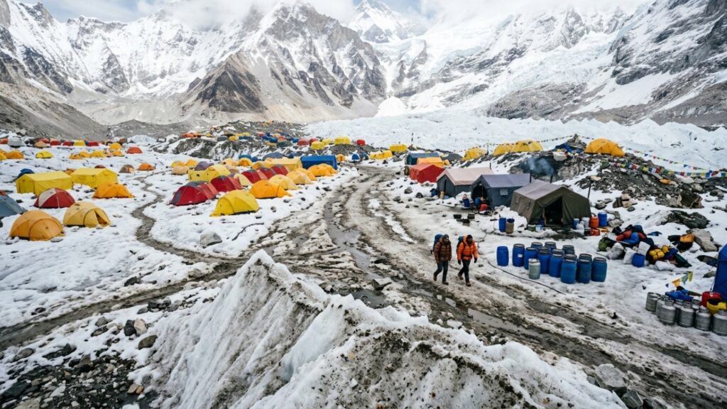 No Everest, a urina dos turistas pode derreter o equivalente a 154 toneladas de gelo, segundo estudo