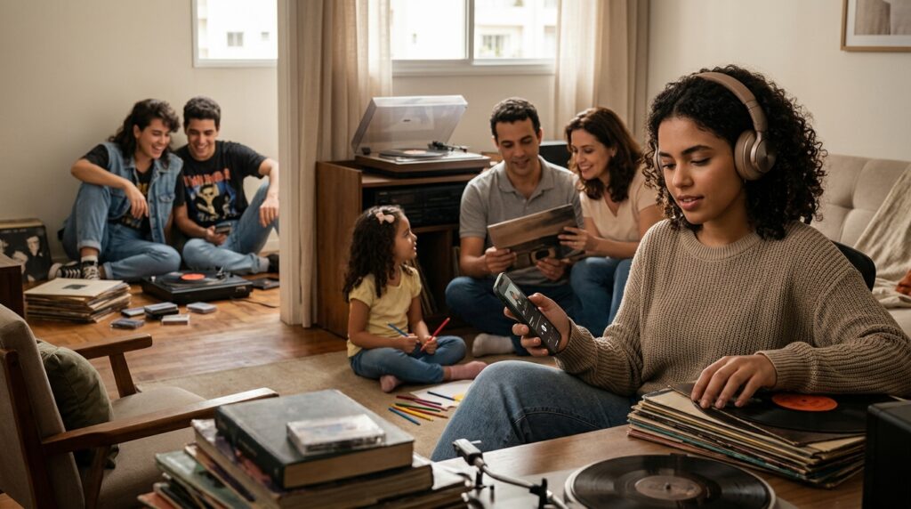 Family_listening_to_music_across%E2%80%A6_20260917091023-1024x572 A psicologia indica que pessoas podem sentir nostalgia por músicas lançadas antes de nascer porque parte da memória musical também é transmitida dentro de casa