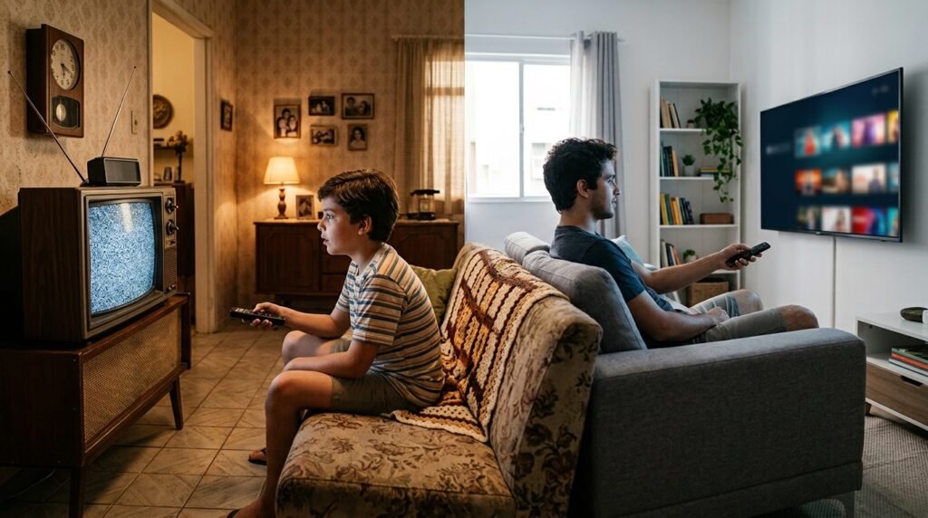 A psicologia aponta que pessoas que cresceram esperando programas de TV em horários específicos tiveram uma experiência de antecipação muito diferente da geração do streaming