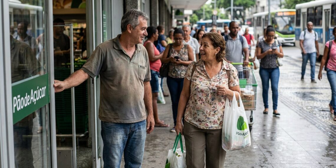 Mulher agradece a um desconhecido que segurou a porta para ajudá-la.