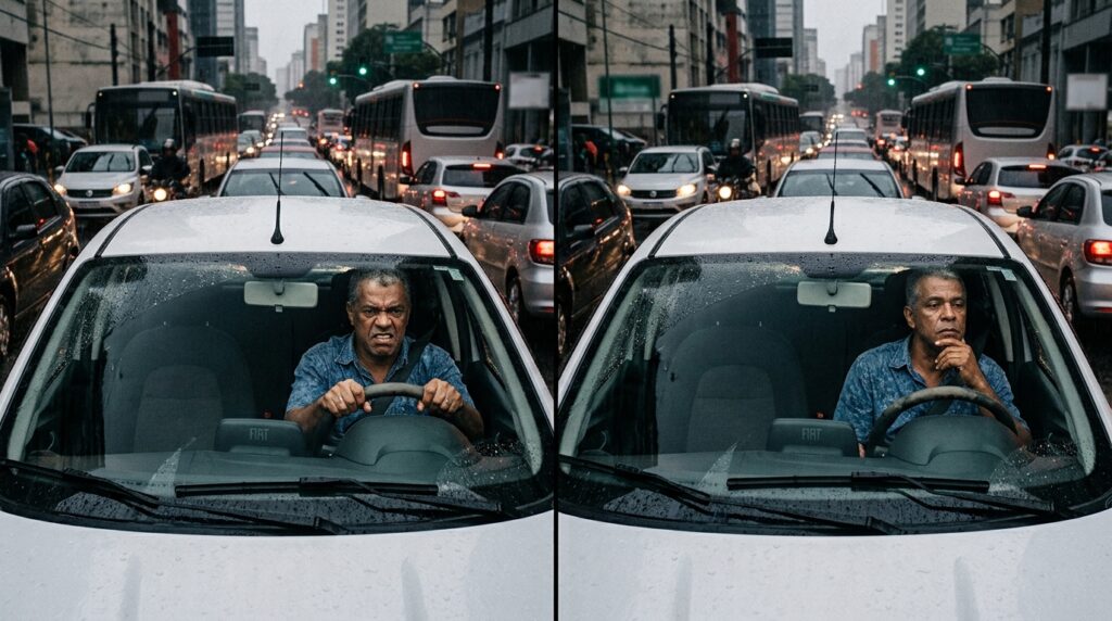 Mesmo congestionamento provoca respostas diferentes na mesma pessoa.