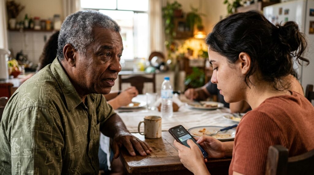 A psicologia indica que pessoas que chegaram à vida adulta antes dos celulares podem enxergar o aparelho durante uma conversa de forma diferente das gerações que cresceram com ele