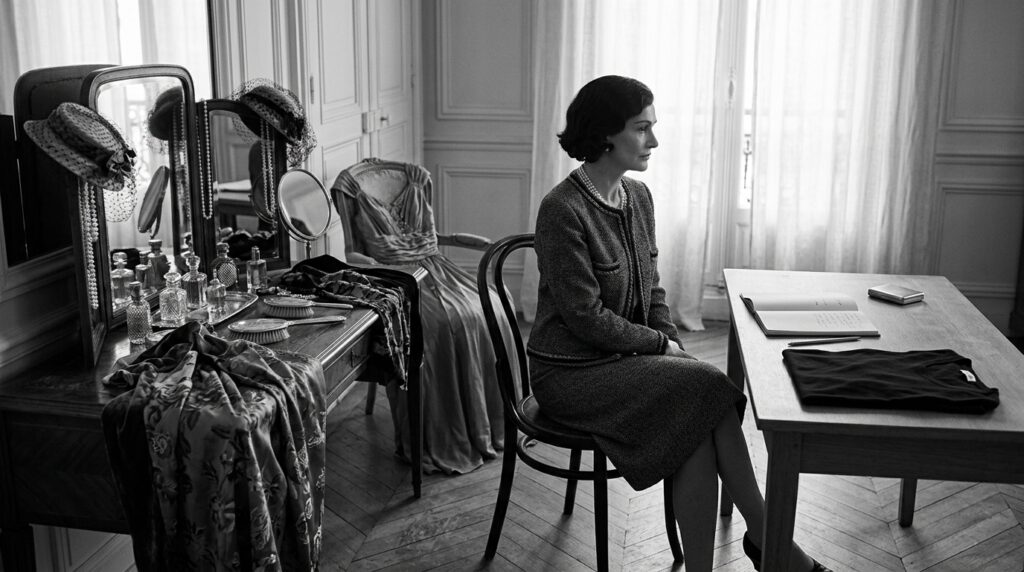 Person_seated_between_two_tables_20260924133149-1024x572 Coco Chanel sussurrou que “a beleza começa no momento em que você decide ser você mesma”; por que autenticidade é o luxo que o dinheiro não compra
