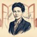 Ilustração editorial de Simone de Beauvoir em postura reflexiva com paleta em tons de azul-marinho e terracota