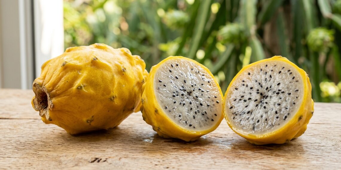 Adeus, pitaia tradicional: essa variedade amarela é mais doce, tem frutos de cerca de 300 gramas e pode crescer em vasos