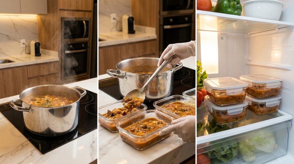 Por que não é recomendado guardar comida na panela dentro da geladeira? O material do utensílio e o resfriamento fazem diferença