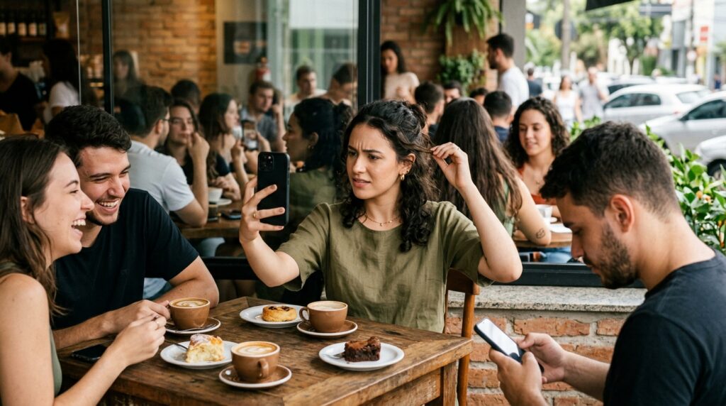 A psicologia social observa que quem nasceu entre 1970 e 1985 cresceu sem a pressão das redes sociais; gerações posteriores carregam o peso de ser julgadas permanentemente