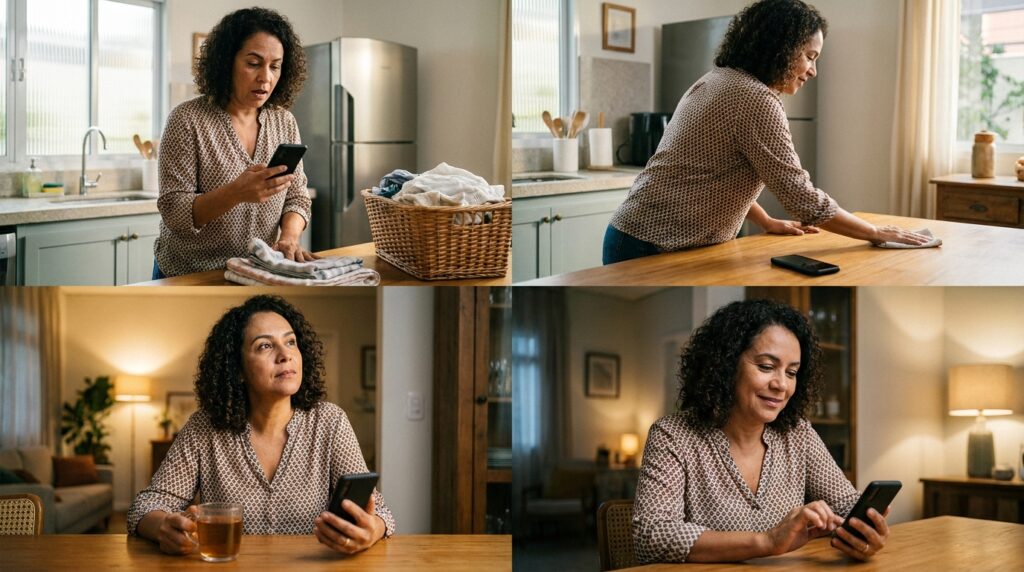 Woman_responding_to_smartphone_m%E2%80%A6_20260925141619-1024x572 A psicologia indica que pessoas que demoram para responder mensagens nem sempre estão perdendo o interesse; algumas precisam organizar os pensamentos antes de conversar