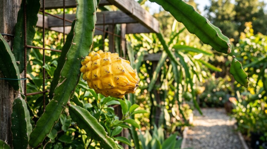 Adeus, pitaia tradicional: essa variedade amarela é mais doce, tem frutos de cerca de 300 gramas e pode crescer em vasos