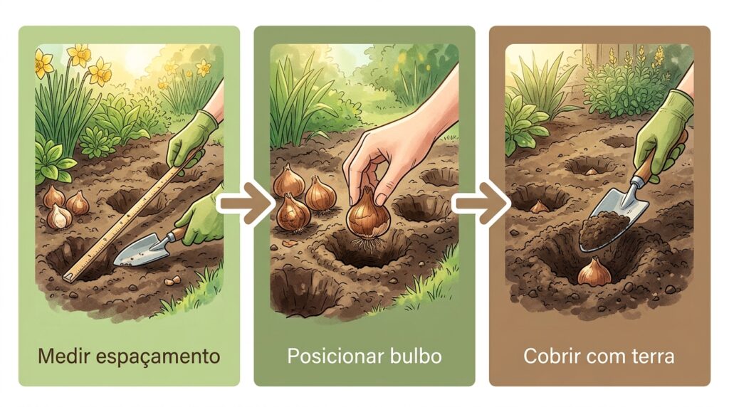 Plantar bulbos de flores grudados uns nos outros faz com que disputem nutrientes e produzam flores murchas e de tamanho reduzido