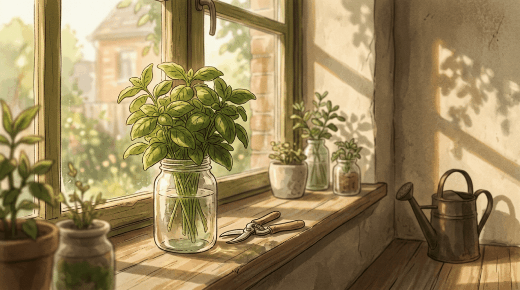 Quando o manjericão começa a florir, uma poda simples muda o destino da planta e pode devolver força à produção de folhas