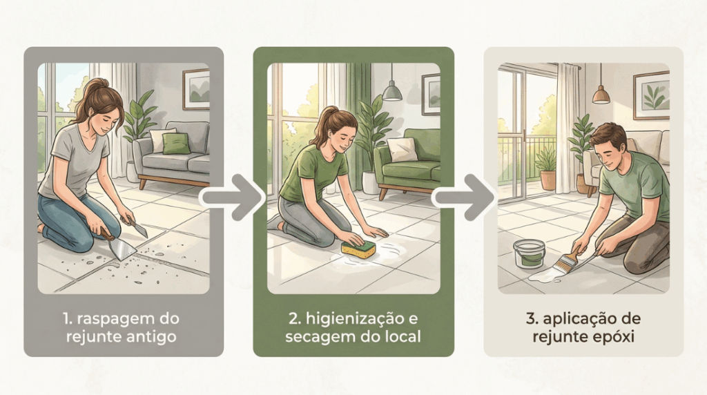 A parede do quarto ou do corredor que faz divisa com o banheiro está com a tinta mofada e estufada na parte de baixo? A infiltração começou no rejunte do box