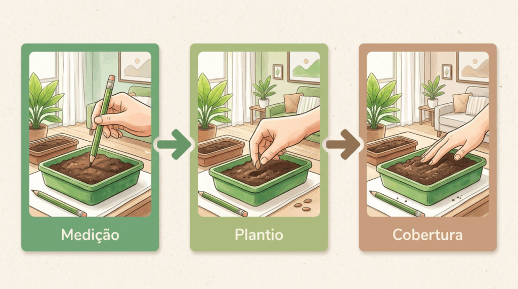 A regra de ouro que muita gente ignora na hora de plantar sementes: afundar demais na terra costuma ser o motivo de nada nascer